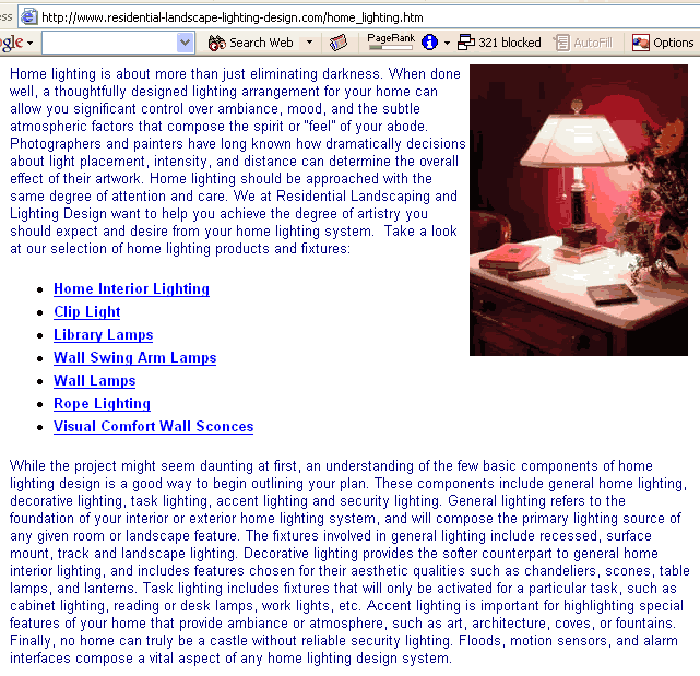 Lighting Content Writing